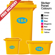 Wheelie Bin Sticker Numbers Oval Style (Pack Of 3)